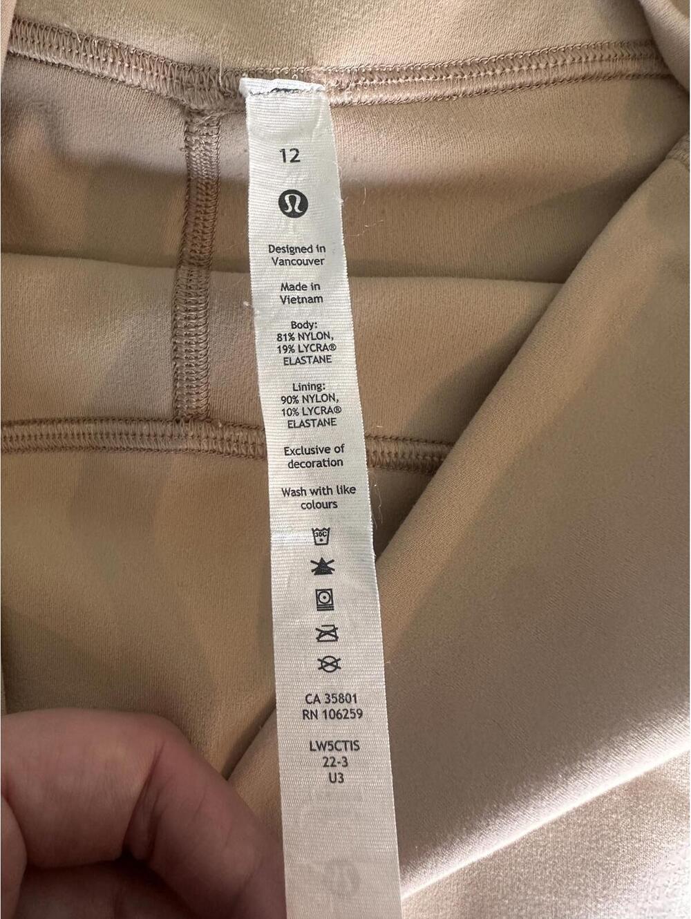 Lululemon Double Lined Align High-Rise Pant 28" Leggings Tan size 12 LW5CT1S - Picture 5 of 11